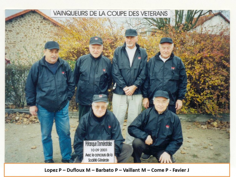 vainqueurs Veterans, Coupe de l'Allier Vichy 2001
