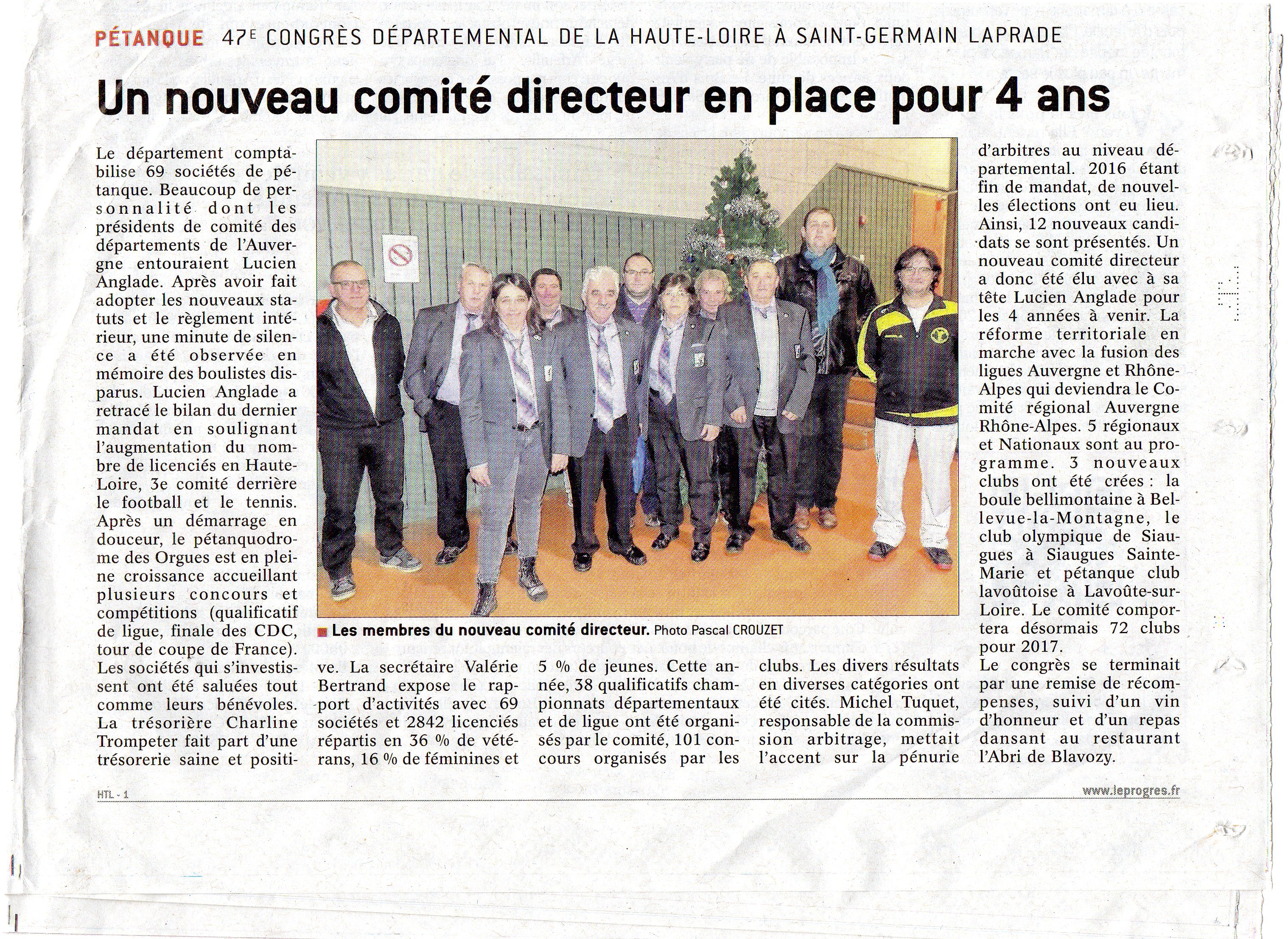 Compte rendu de la réunion du congrés départemental