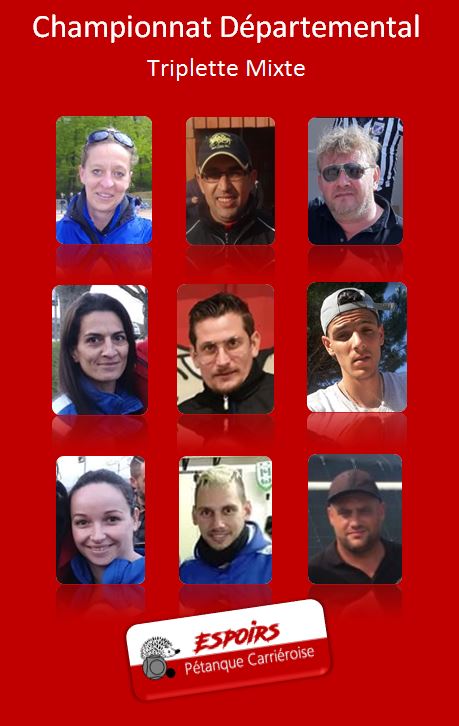 Championnat Départemental Triplette Mixte (Poissy) 07 et 08/03/2020 Championnat Départemental Triplette Mixte (Poissy) 07 et 08/03/2020
