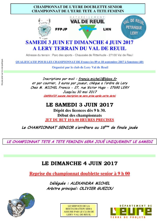 Championnat de l'Eure 3 et 4 juin à Lery