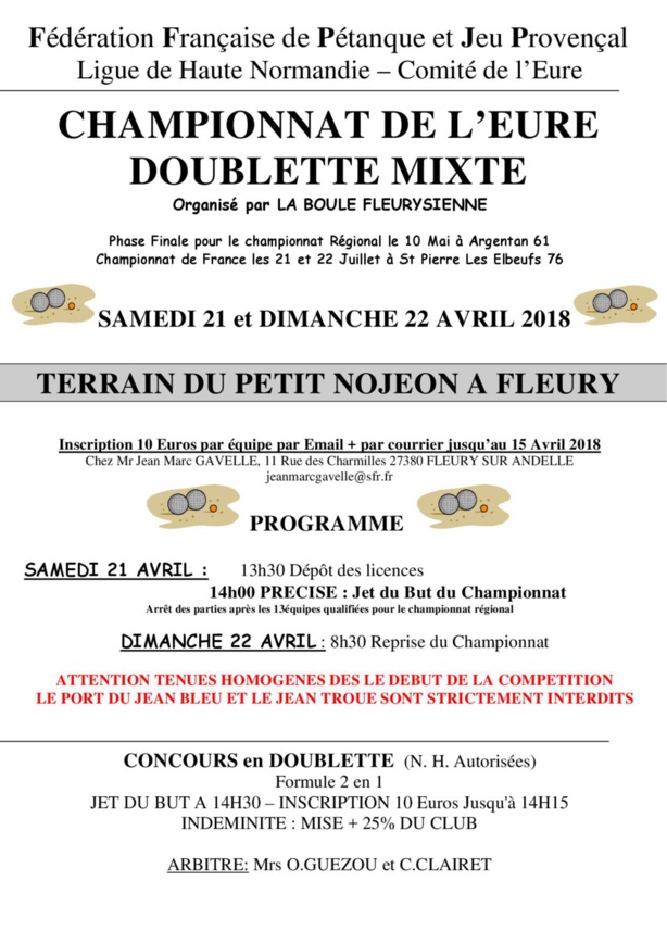 Championnat de l'Eure x2  Mixte