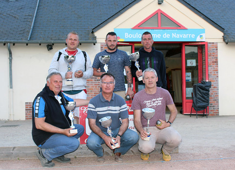 Partage du A : vainqueurs Christopher Letellier - Steve Lefevre -Kevin Bettancourt (Ab Damville) face à Patrick Tréard- Georges Senkewitch et David Ranger (Navarre)