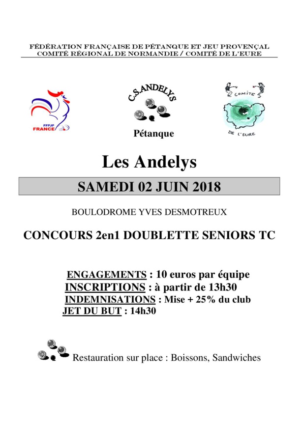 Concours le 2 juin au Andelys