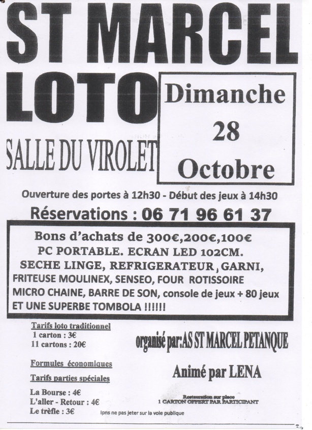 loto de nos amis de St Marcel
