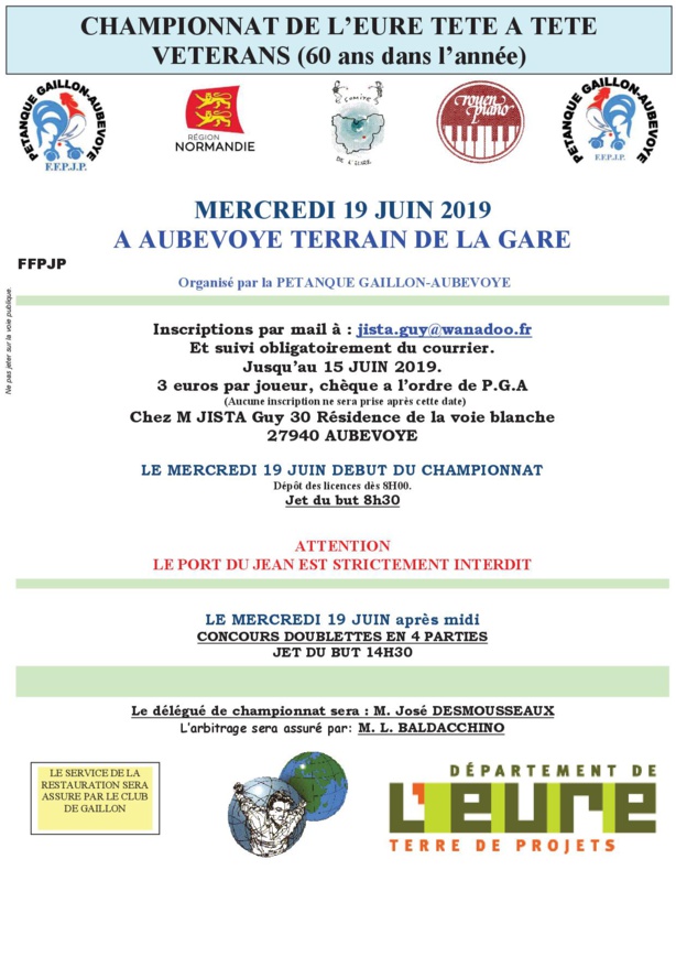 Championnat de L'EURE tete a tete veterans