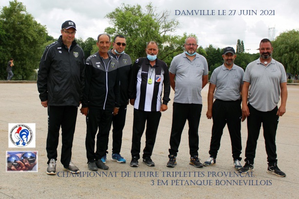 DAMVILLE LE SAMEDI 26 & 27 JUIN 2021 CHAMPIONNAT DE L'Eure Triplettes Provençal