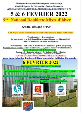 NATIONAL x2 MIXTE FEVRIER NATIONAL x2 MIXTE FEVRIER