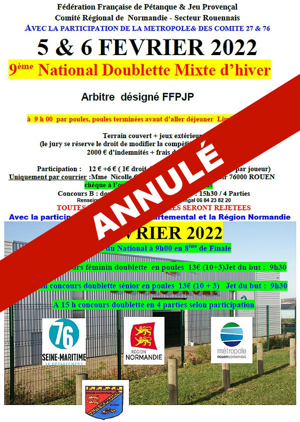 Annulation National x 2 Mixte