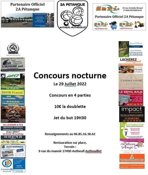 Concours Nocturne le 29 juillet à Autheuil Concours Nocturne le 29 juillet à Autheuil