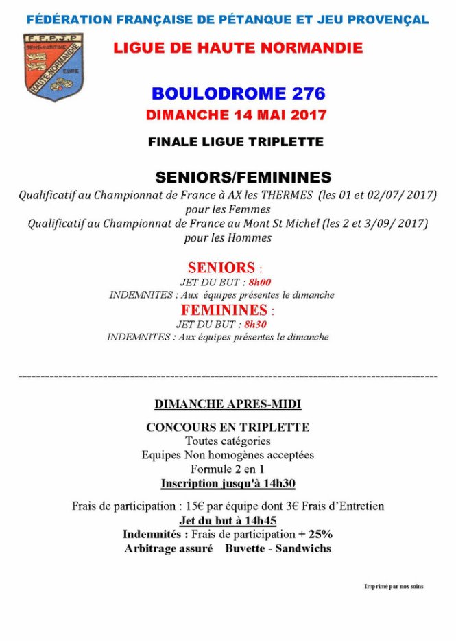 Bilan du qualificatif triplette 5 équipes de Navarre Qualifiées Bilan du qualificatif triplette 5 équipes de Navarre Qualifiées