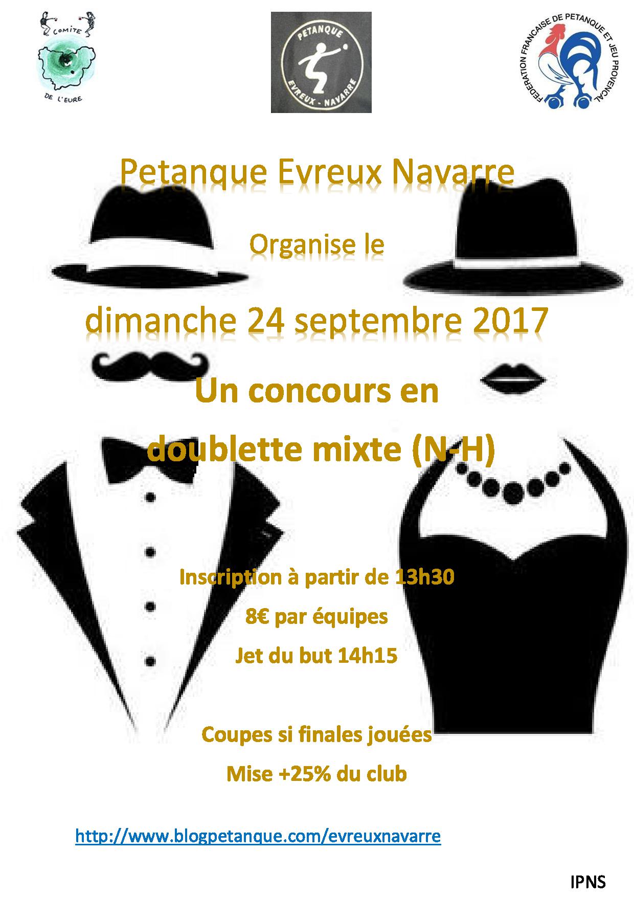 Concours  Doublette Mixte 24 septembre