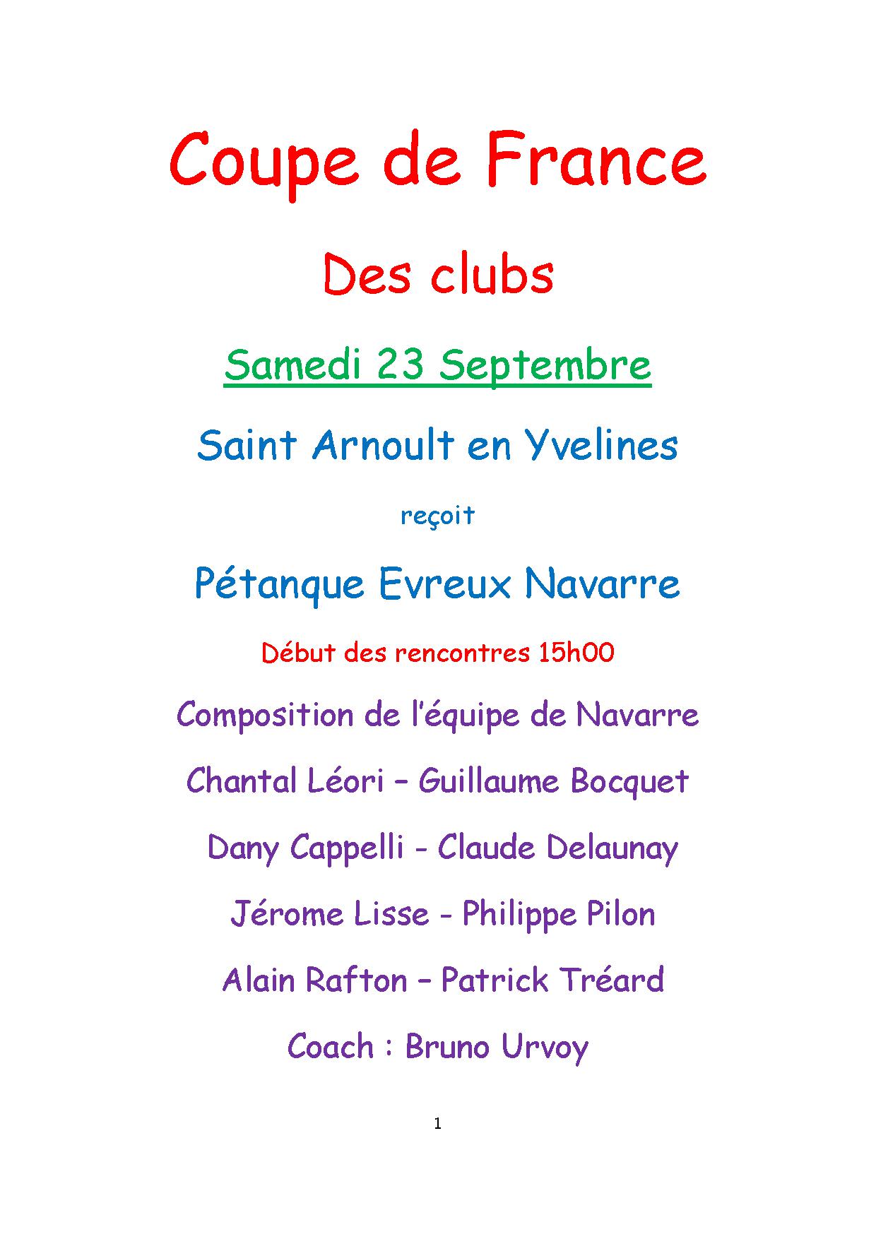 St Arnoult en Yvelines vs Navarre St Arnoult en Yvelines vs Navarre