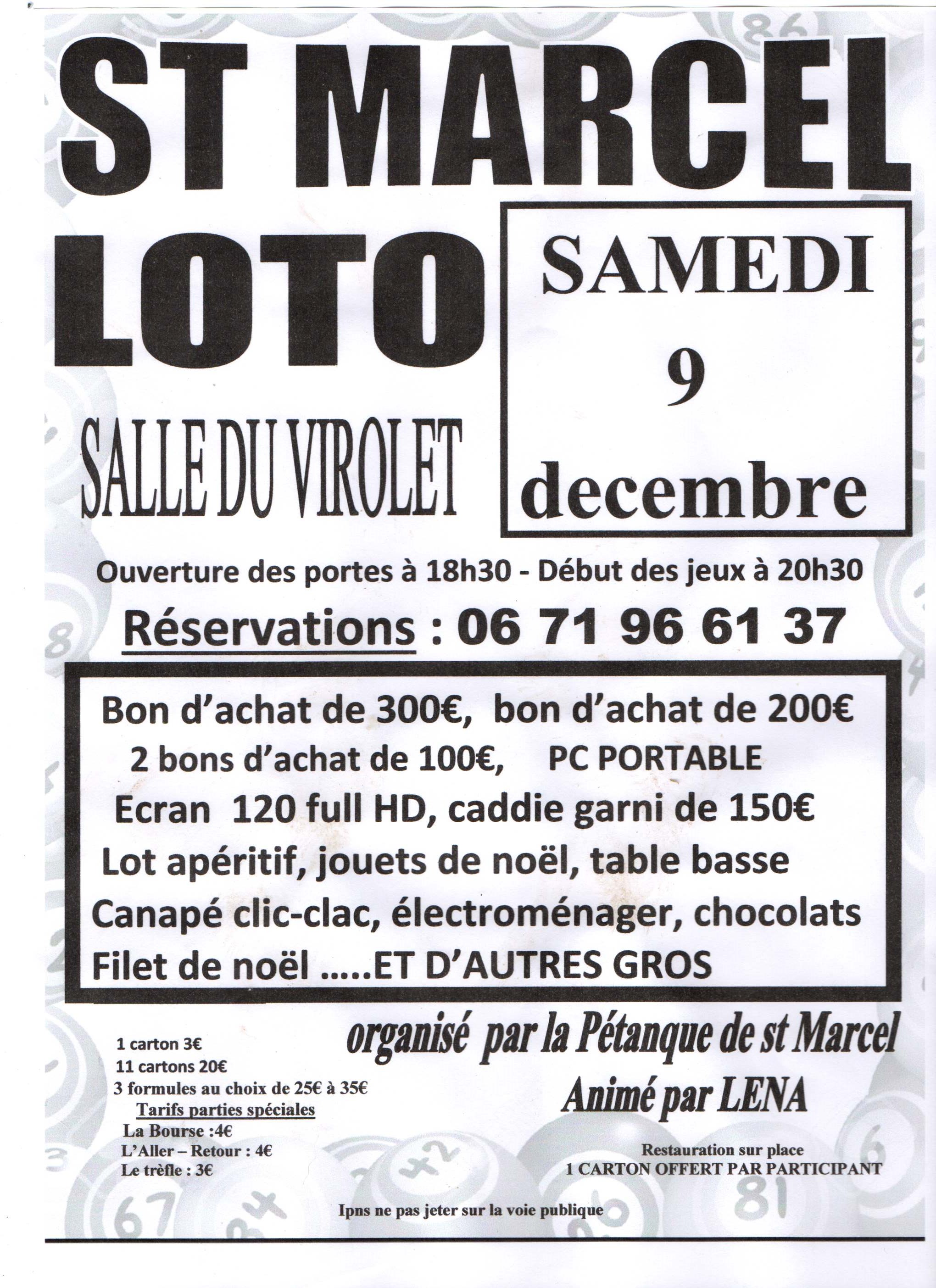 Loto chez nos amis de Saint MArcel