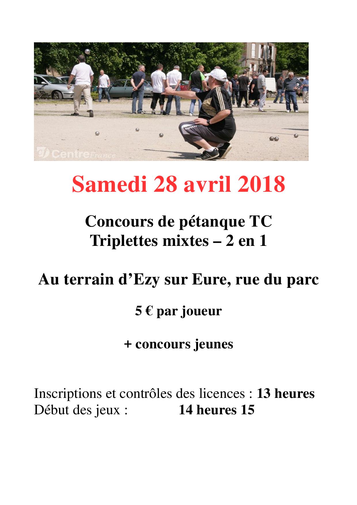 Concours le 28 Avril à Ezy