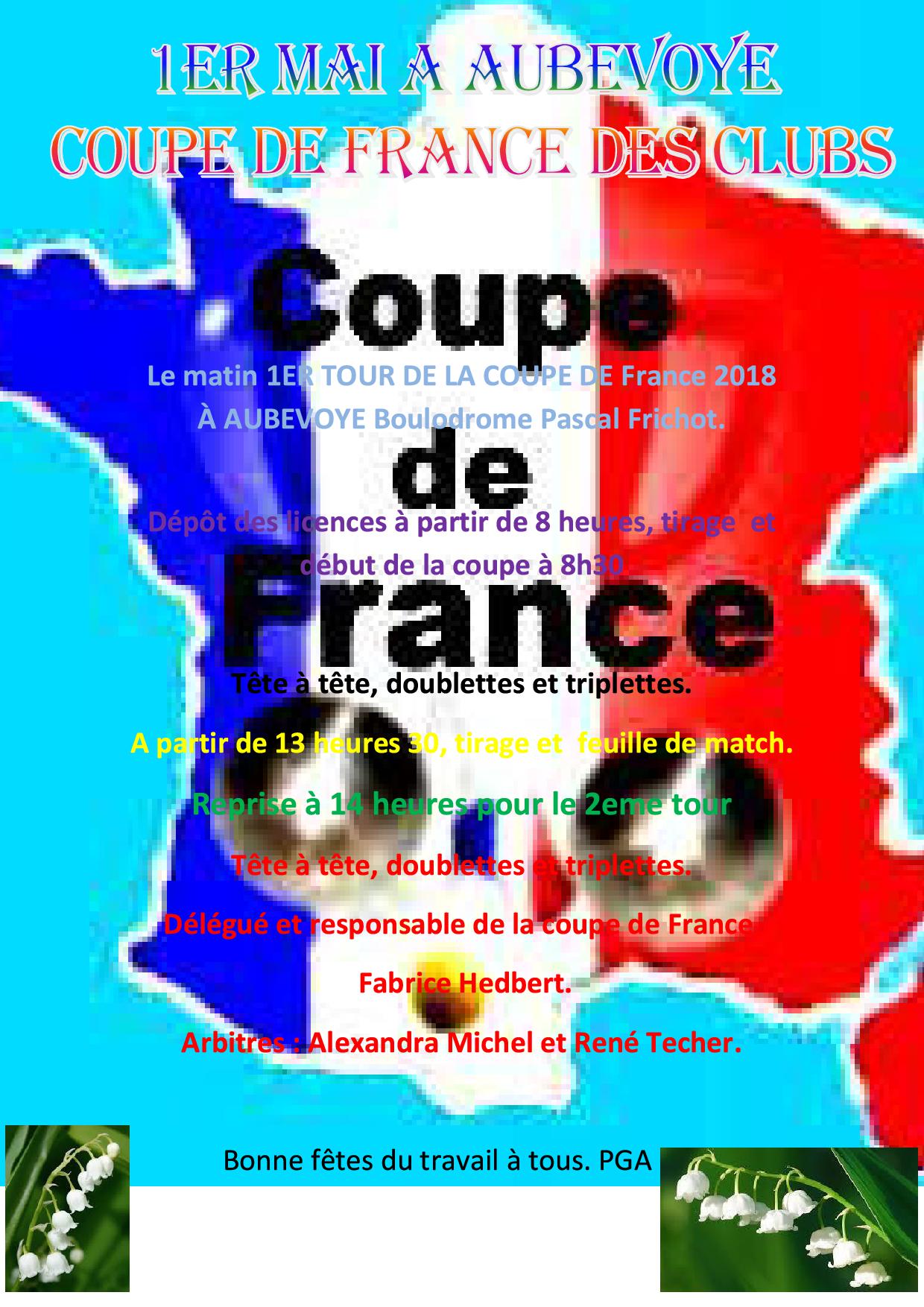 Coupe de France des clubs le 1er MAI Coupe de France des clubs le 1er MAI