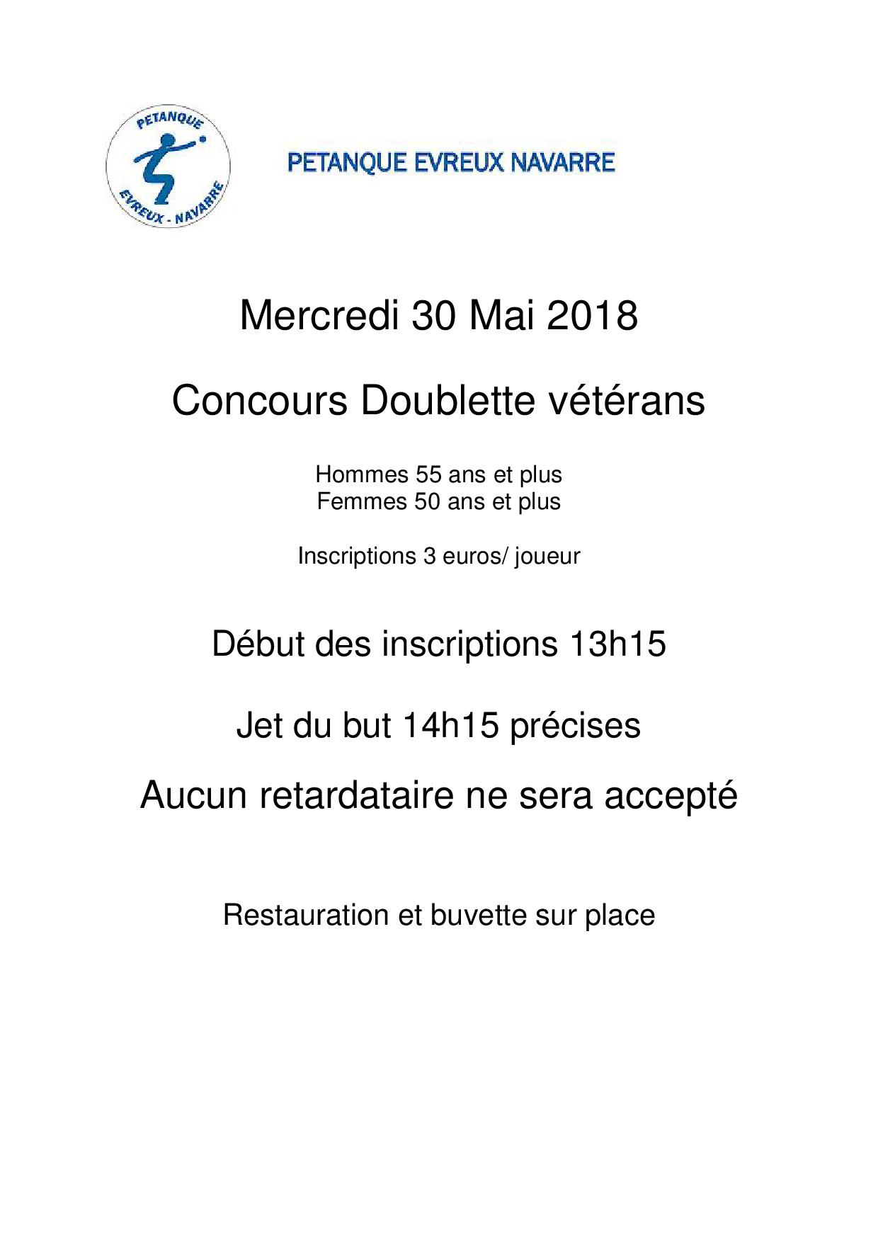 Concours Vétéran du 30 mai à Navarre (remplace Gasny)
