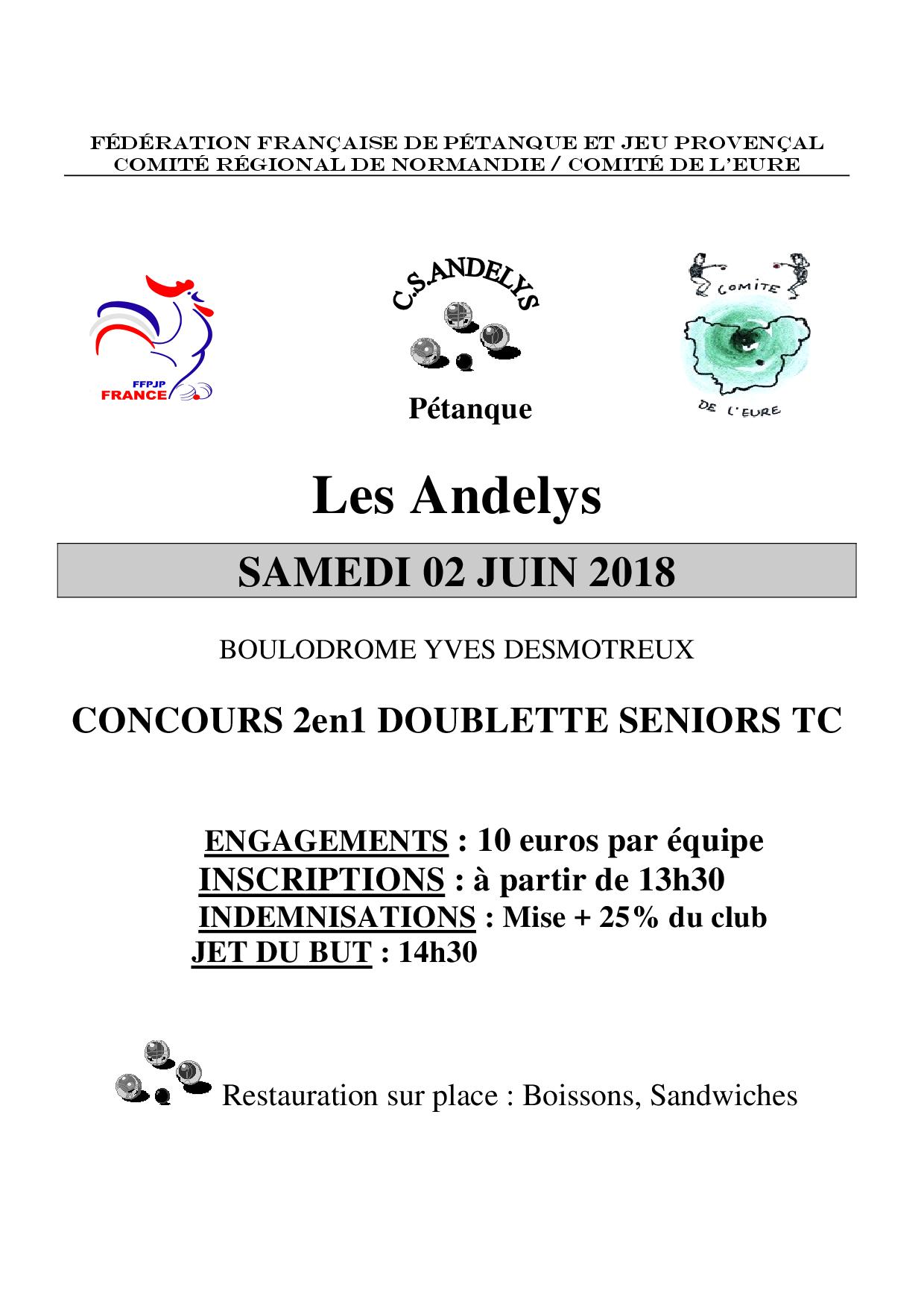 Concours le 2 juin au Andelys