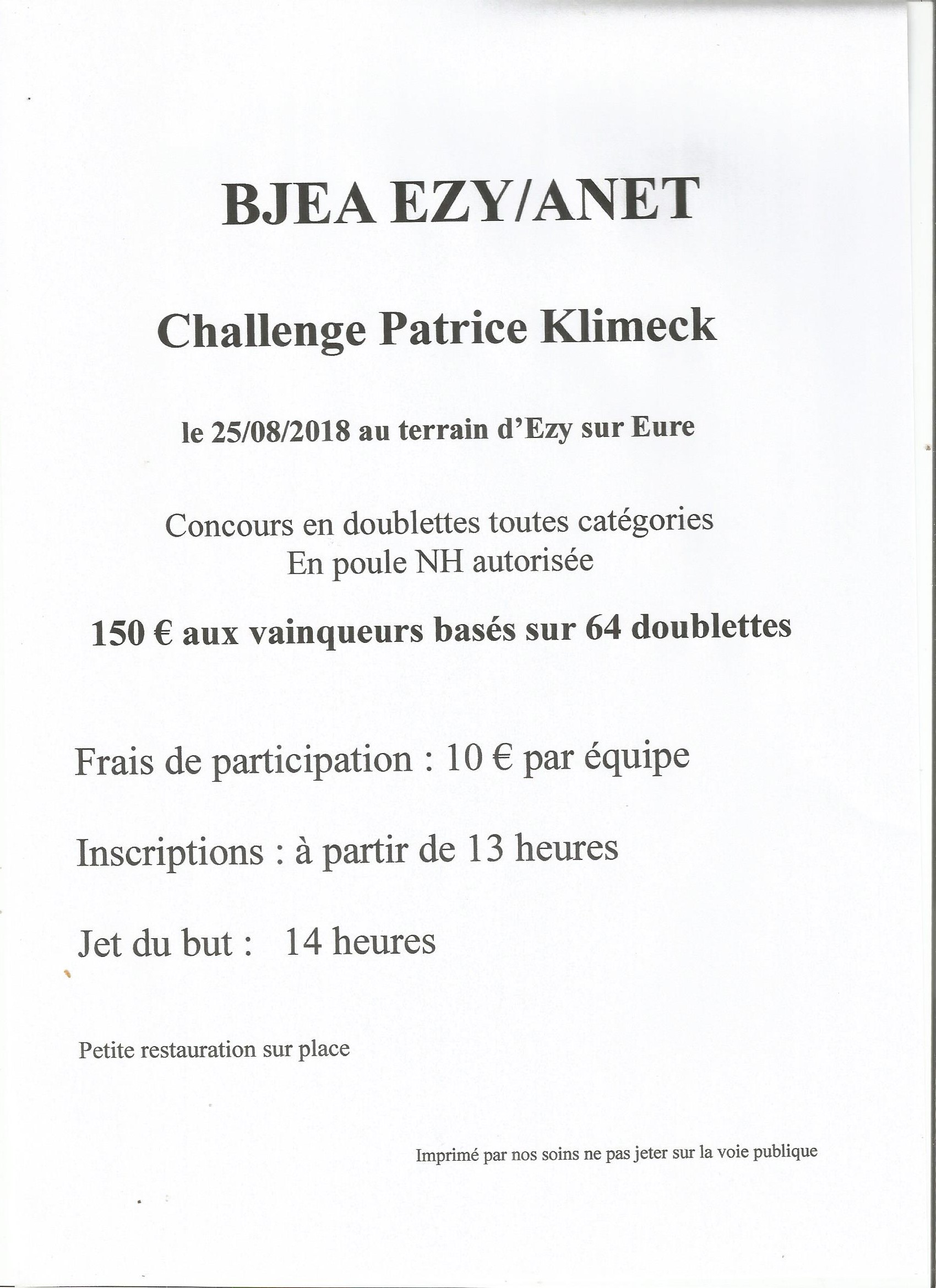 Challenge Patrice Klimeck à Ezy Sur Eure