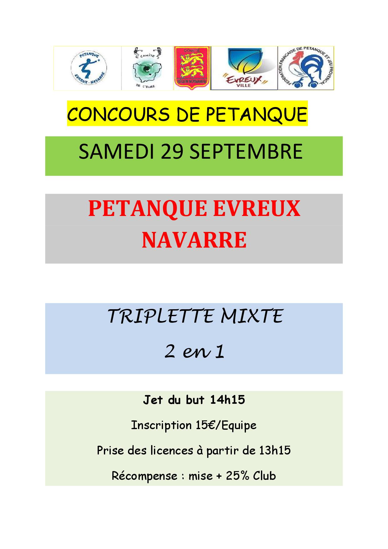 CONCOURS X3 MIXTE à EVREUX NAVARRE