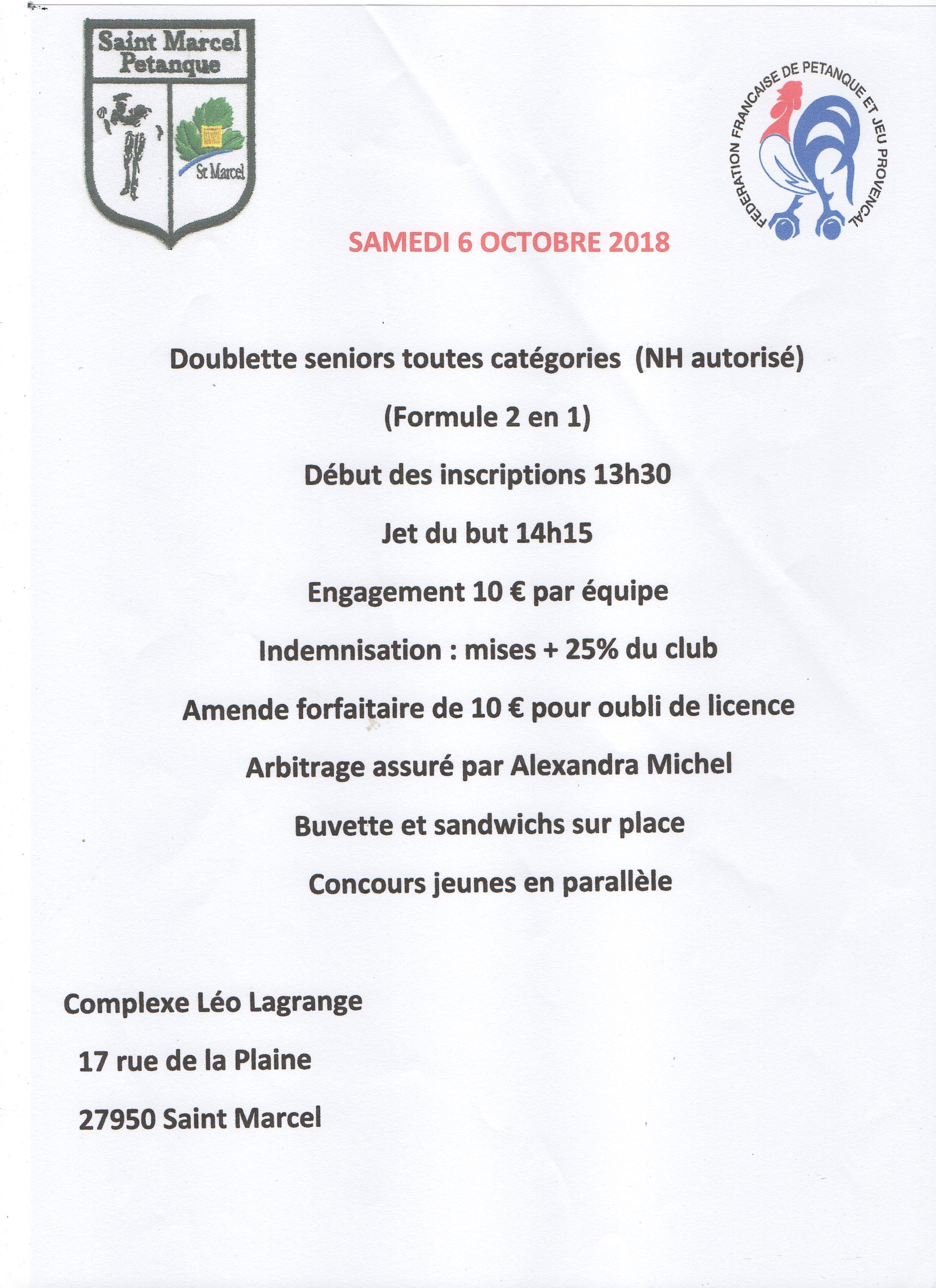 samedi Concours à St Marcel
