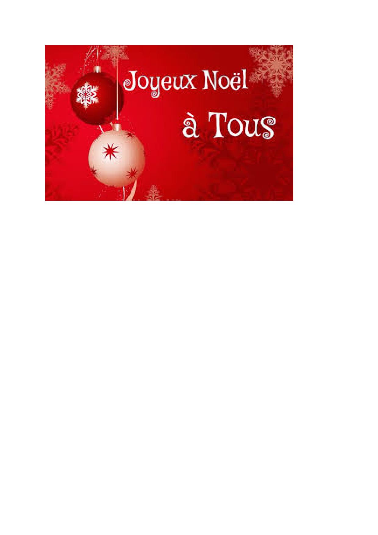 BON NOEL A TOUS