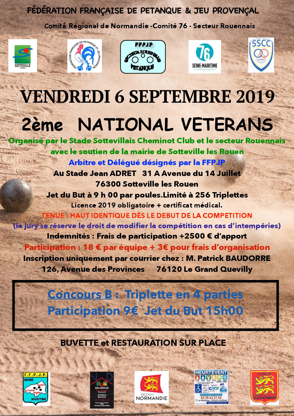 Affiche du 2 ème National Vétérans à Sotteville en SEPTEMBRE Affiche du 2 ème National Vétérans à Sotteville en SEPTEMBRE