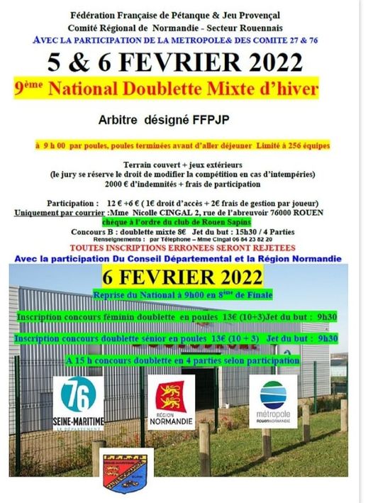 NATIONAL x2 MIXTE FEVRIER NATIONAL x2 MIXTE FEVRIER