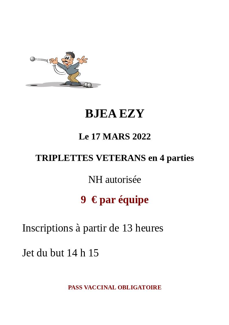 Concours + 55 ans du 17 Mars à Ezy