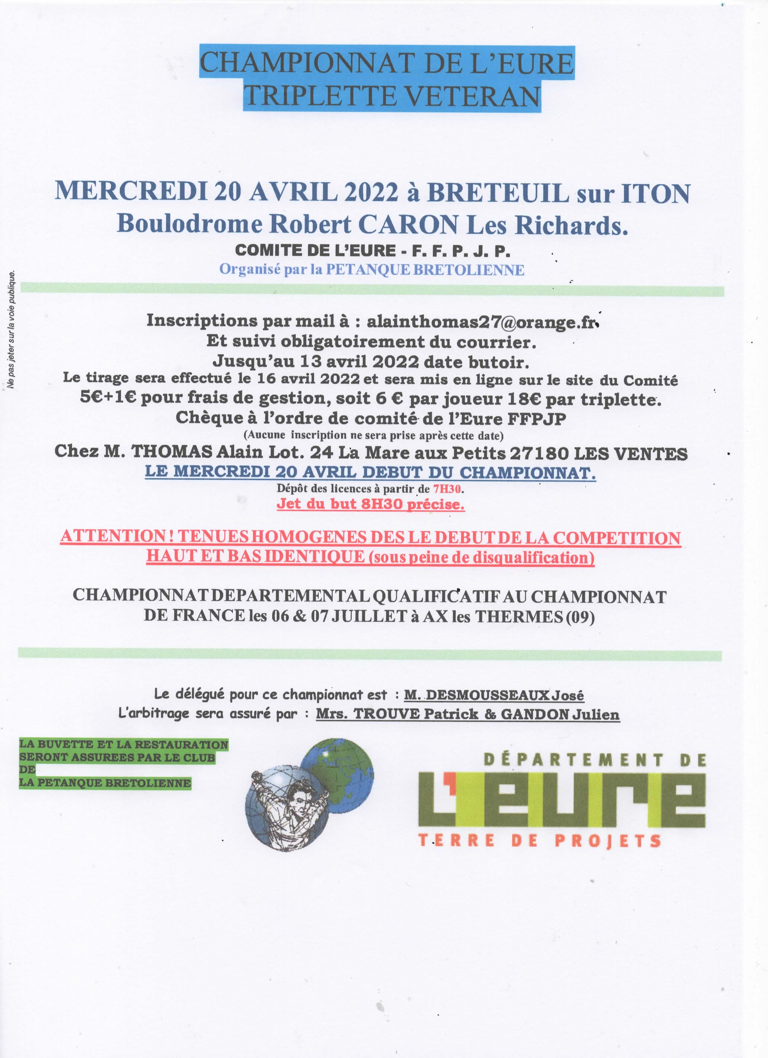 Championnat de L'Eure Vétéran Championnat de L'Eure Vétéran