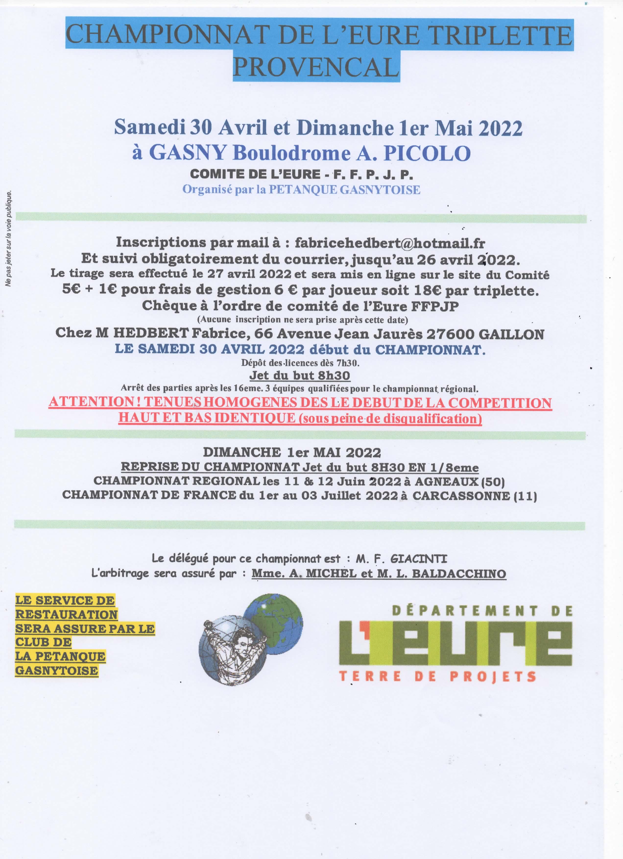 Championnat de l'Eure X3 Provencal Championnat de l'Eure X3 Provencal