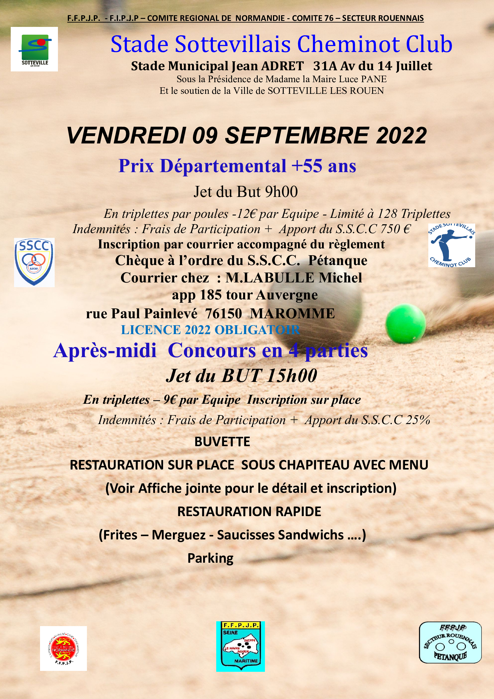 Concours + 55 ans Sotteville les Rouen le  9 septembre Concours + 55 ans Sotteville les Rouen le  9 septembre