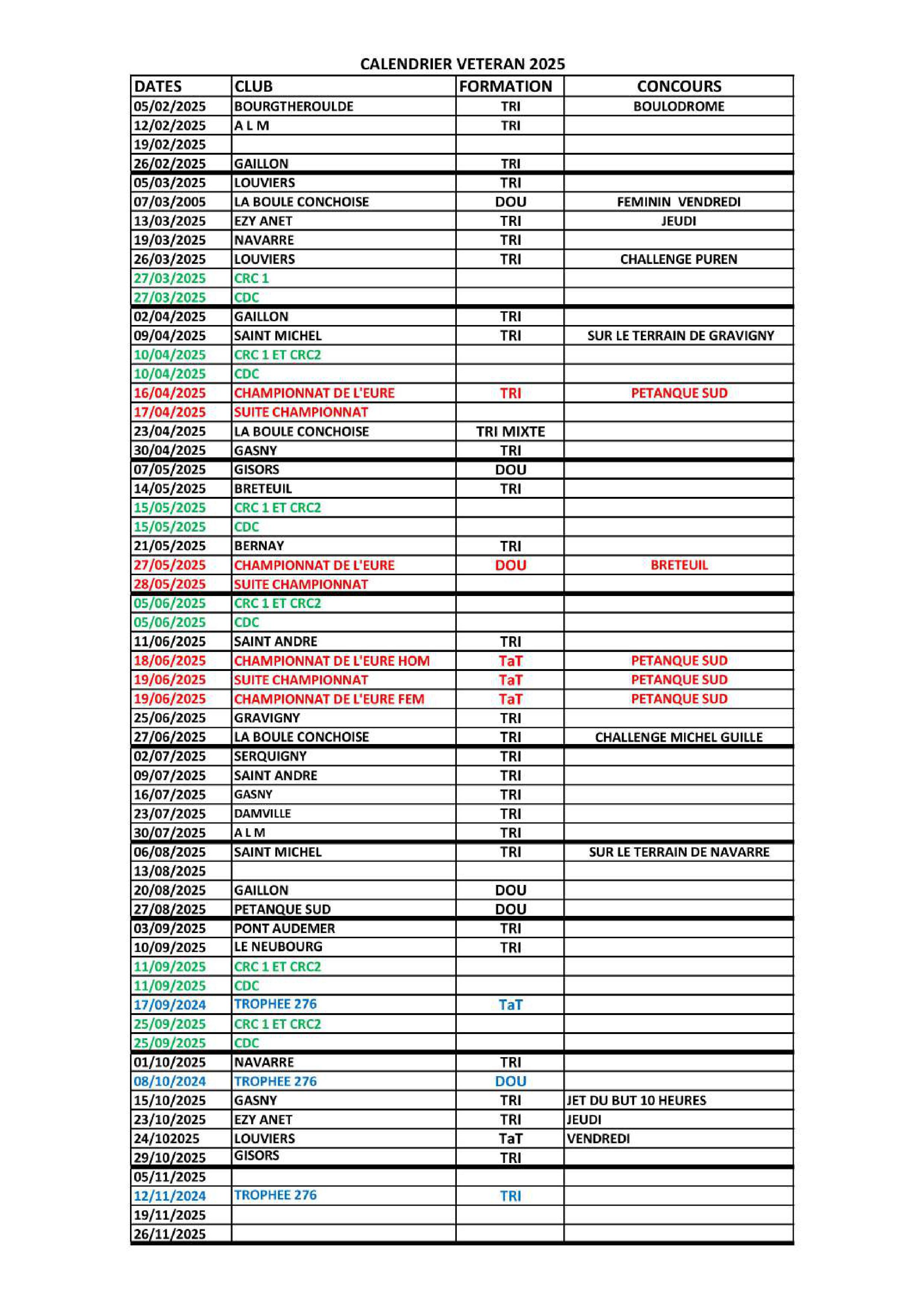 Calendrier Vétéran 2025 Calendrier Vétéran 2025