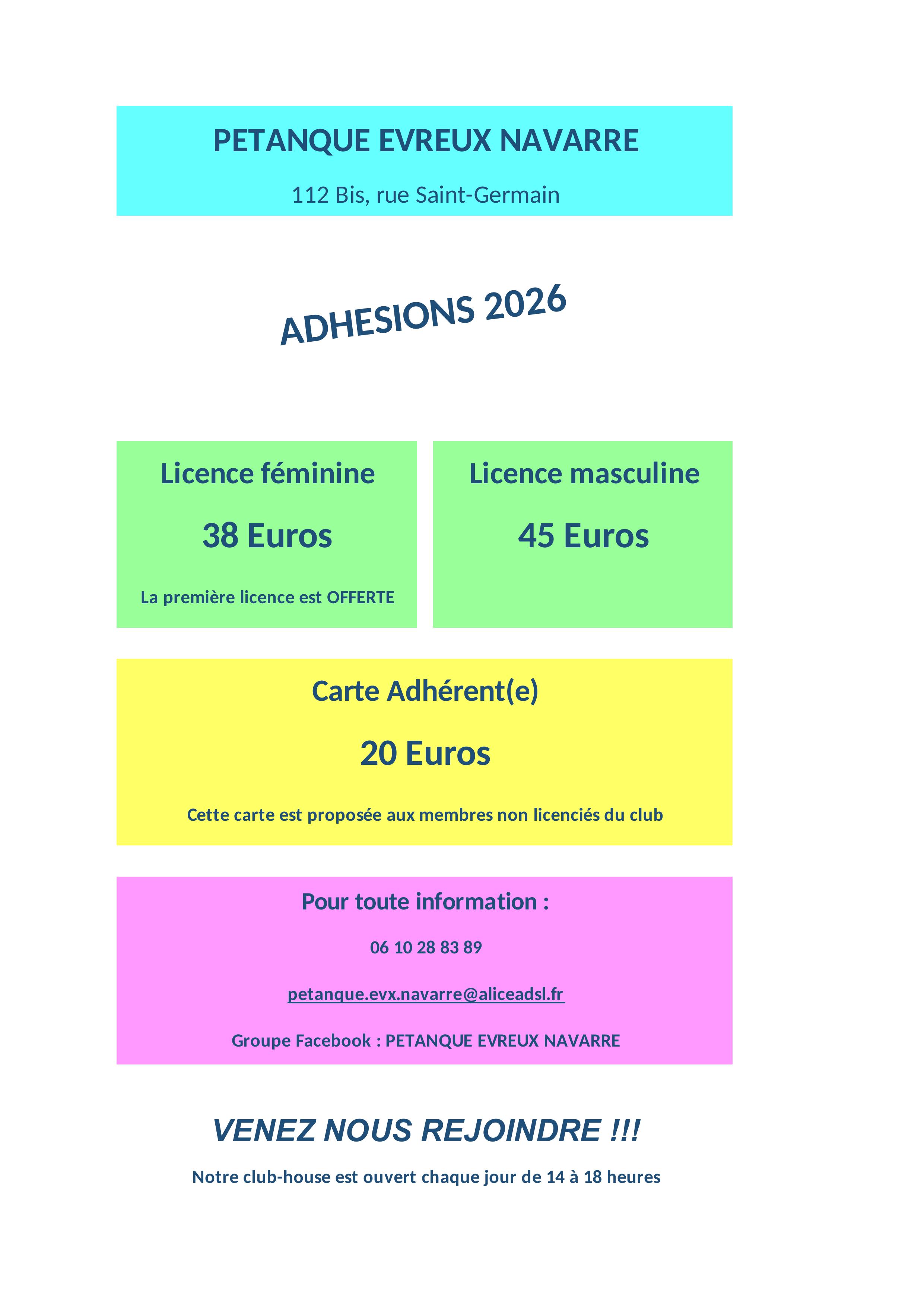 Licence et adhésion