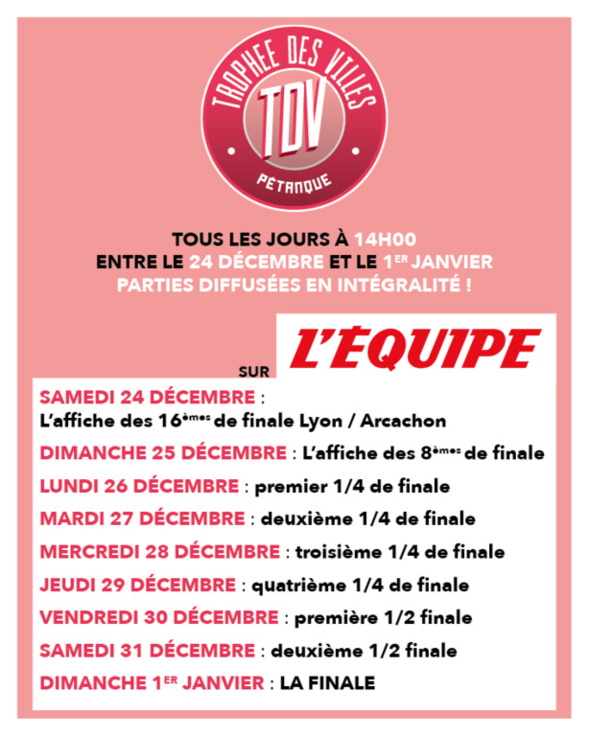 Diffusion TV du trophée des villes 2016. Diffusion TV du trophée des villes 2016.