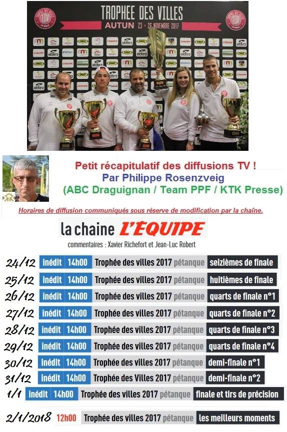 Diffusion TV du trophée des villes 2017. Diffusion TV du trophée des villes 2017.