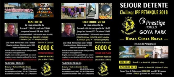 Séjours pétanque et jeu provençal en ESPAGNE. Séjours pétanque et jeu provençal en ESPAGNE.