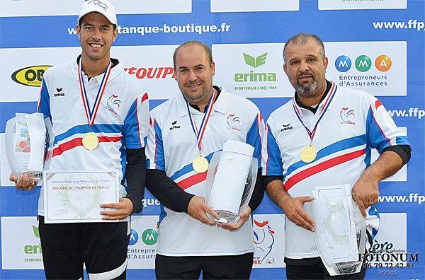 Champions de France triplette 2018.