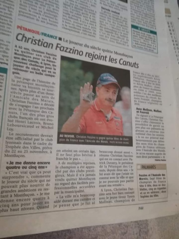 Christian FAZZINO aux canuts : c'est officiel Christian FAZZINO aux canuts : c'est officiel