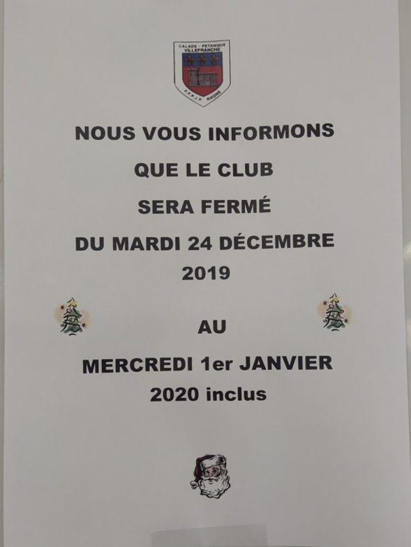 Fermeture à LA CALADE.