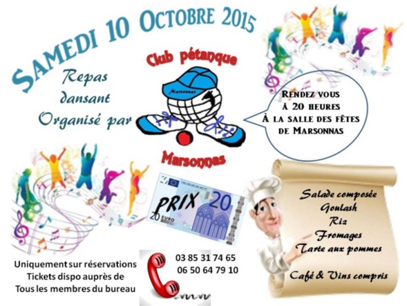 Soirée dansante à MARSONNAS. Soirée dansante à MARSONNAS.