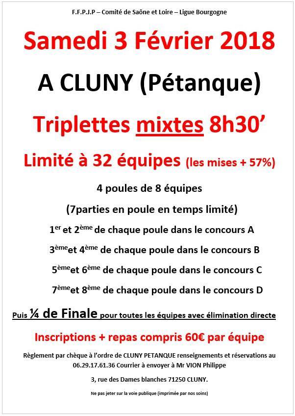 Marathon pétanque à CLUNY.