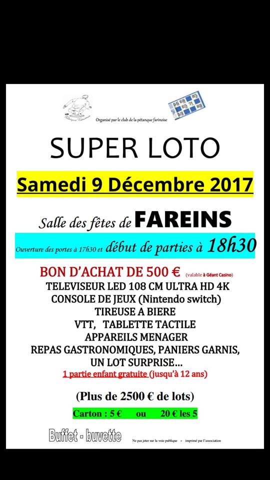 LOTO du club 2017. LOTO du club 2017.