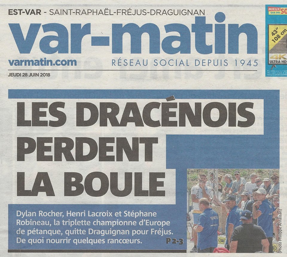 La DREAM TEAM quitte DRAGUIGNAN pour le nouveau club de FREJUS. La DREAM TEAM quitte DRAGUIGNAN pour le nouveau club de FREJUS.