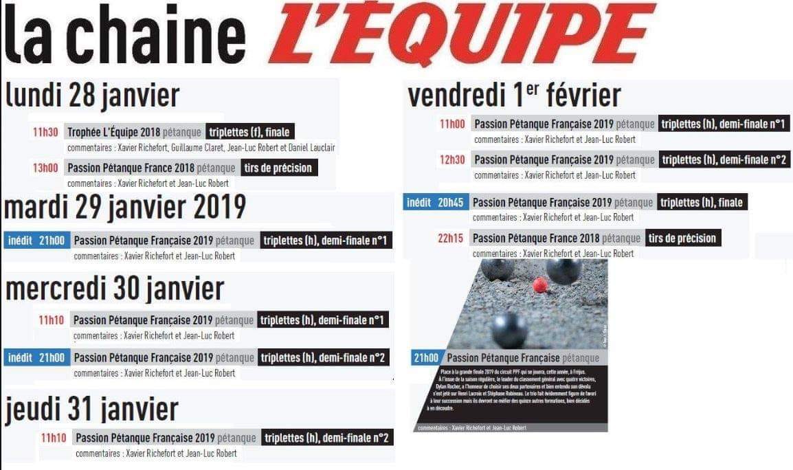 Diffusion finale PPF sur l'EQUIPE TV. Diffusion finale PPF sur l'EQUIPE TV.