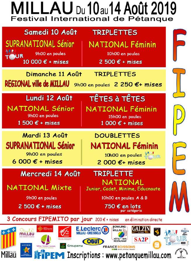 La semaine de MILLAU 2019. La semaine de MILLAU 2019.