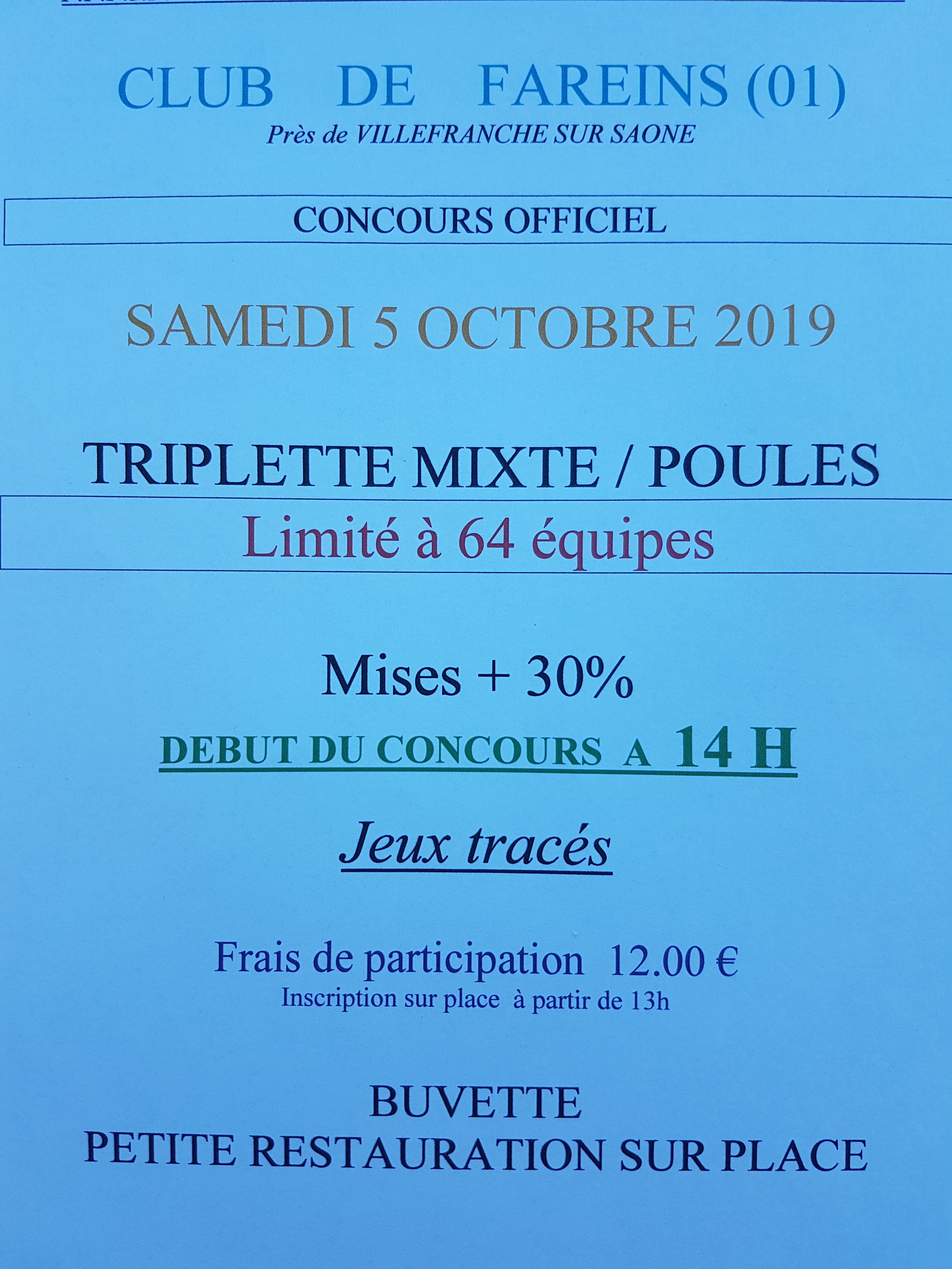 Triplette mixte à FAREINS Triplette mixte à FAREINS