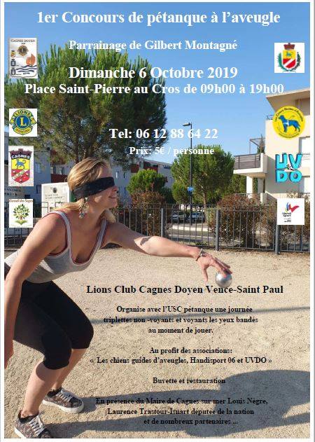 Concours de pétanque à l'aveugle. Concours de pétanque à l'aveugle.