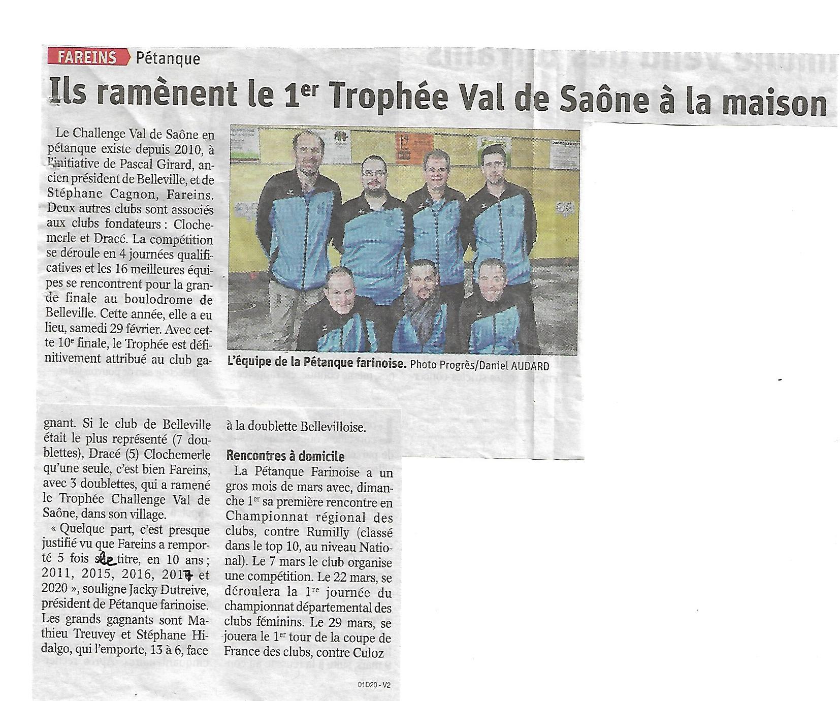 Articles dans LE PROGRES.