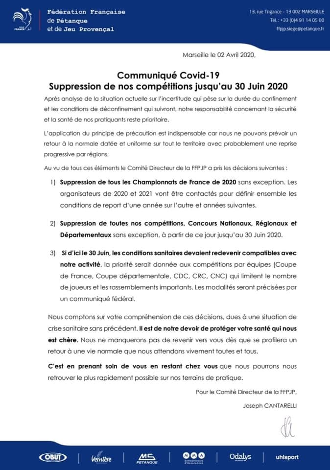 6ème communiqué de la FFPJP 6ème communiqué de la FFPJP
