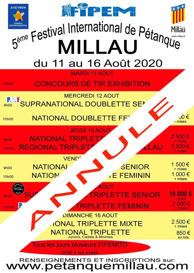 Annulation à MILLAU.